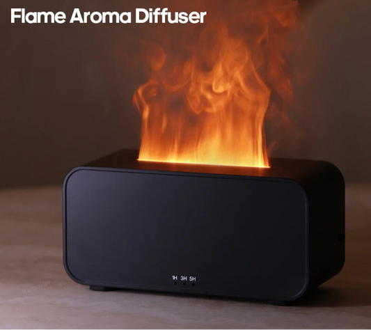 Minimalist Air Humidifier with Flame Imitation, with aromatherapy and LED lighting